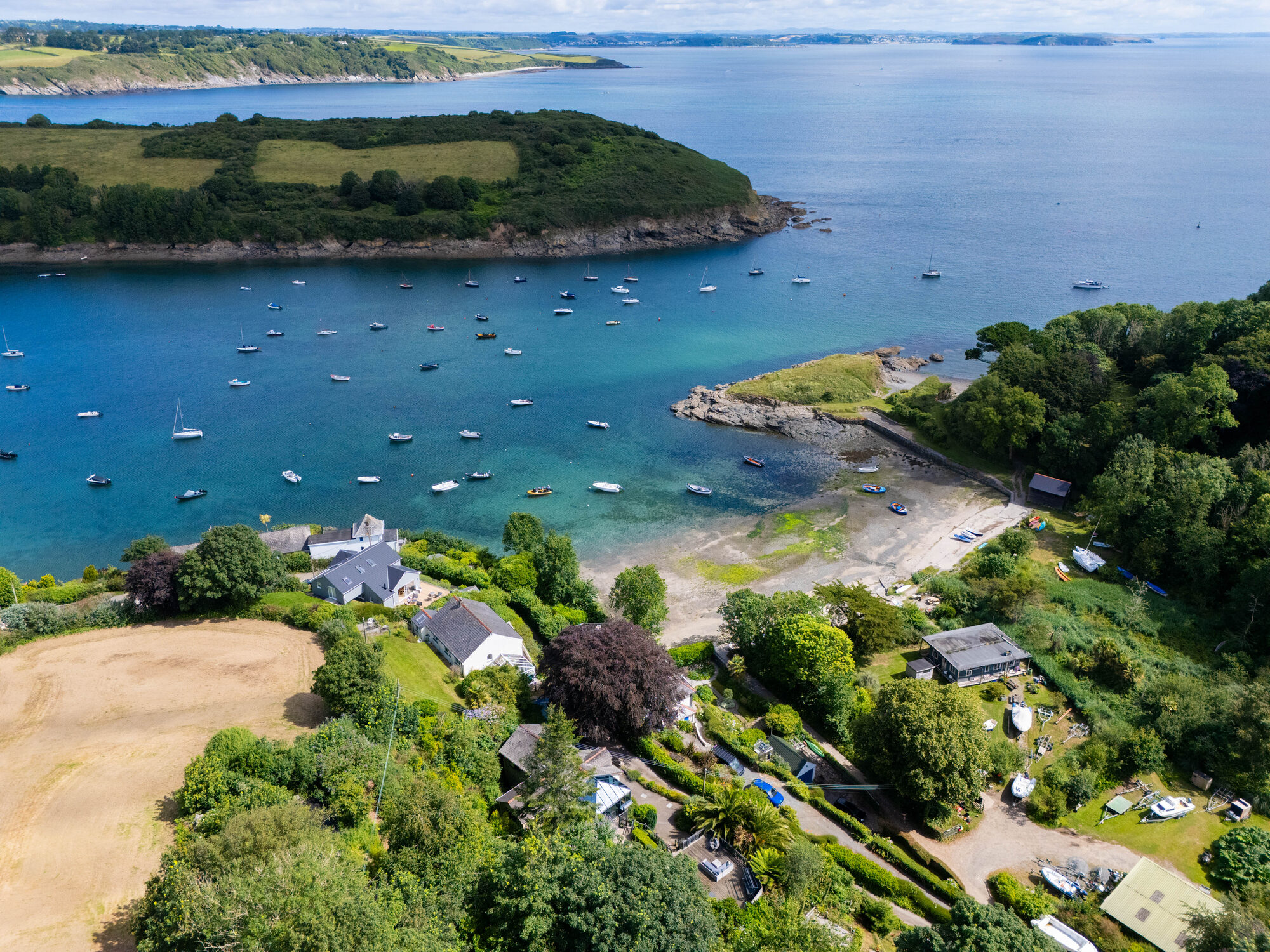 Moored boats in Gillan Cove